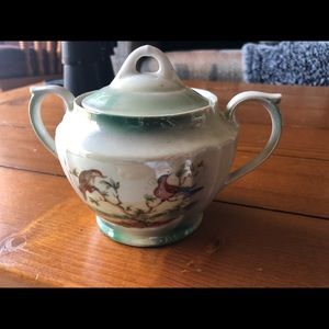 Bavarian hand painted sugar bowl